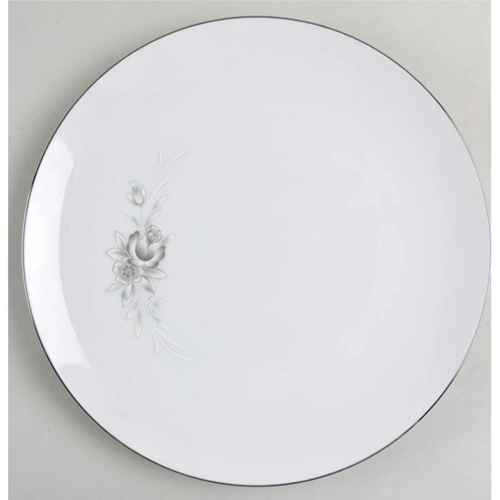 Sango Morena 7 5/8" White porcelain Salad Plate 6280 white gray floral platinum